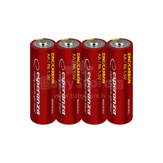 ESPERANZA CARBON-ZINC BATTERIES AA 4PCS. SHRINK FOIL WRAPPED