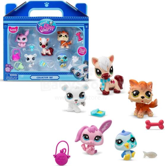 Коллекционный набор Littlest Pet Shop Winter Besties – 5 фигурок питомцев и аксессуары Art. BF00573