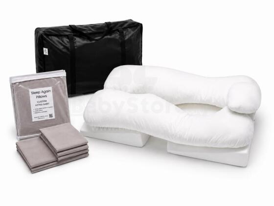 Basic CS Lline Care & Support Set Sleep Again Surgery Pillow Art.184776 White Sleep Again orthopedic pillow set with a wedge-shaped base for comfortable sleep and post-operative recovery