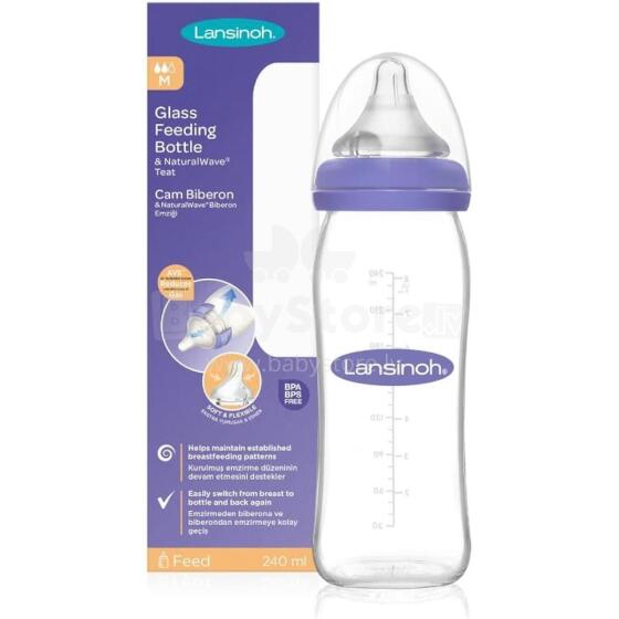 Lansinoh Bottle with NaturalWave® Teat GB Art.75840 Plastic bottle with NaturalWave® nipple 240ml