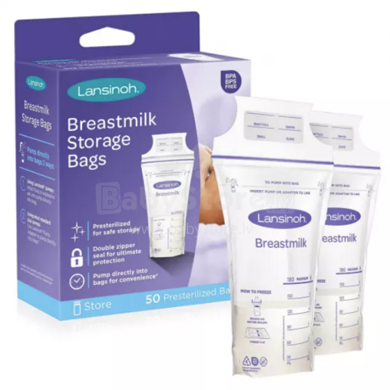 Lansinoh Breastmilk Storage Bag Art.40055 Krūts Piena uzglabāšanas maisiņi 50gab.180ml