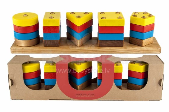 Eco Toys Art.30013 Attīstības Koku Piramīdu komplekts Pieci brāļi