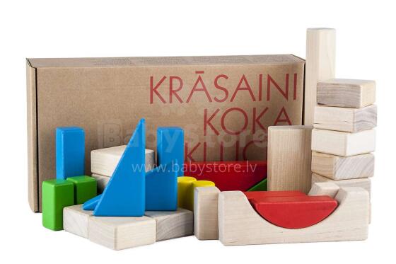 Eco Toys Art.SI-40009 Developing wooden toys -blocks