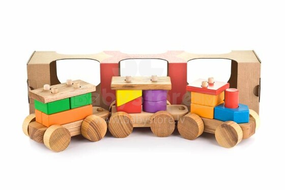 Eco Toys Art.40004 Krāsains vilciens ar klucīšiem
