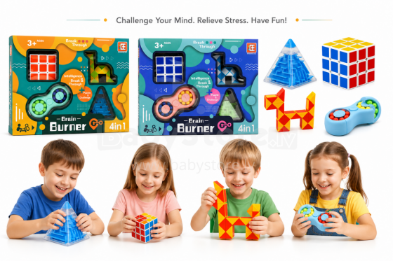 I-Toys Brain Burner Art.195817 Loģikas rotaļlietas komplekts 4 vienā