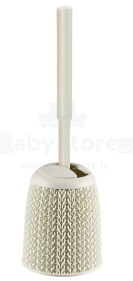 Toilet brush with holder Knit &Oslash;14x43cm white