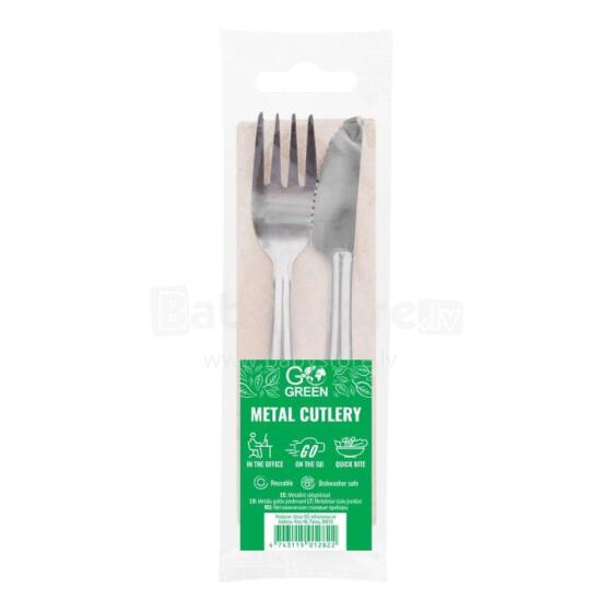 Metal cutlery set Go Green