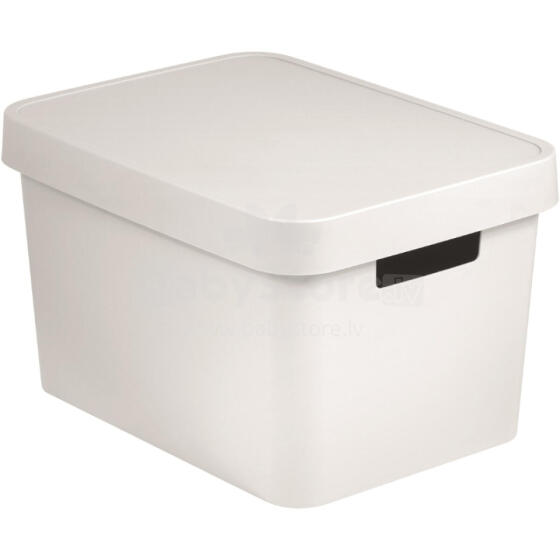Box with lid Infinity Recycled 17L 36x27x22cm white
