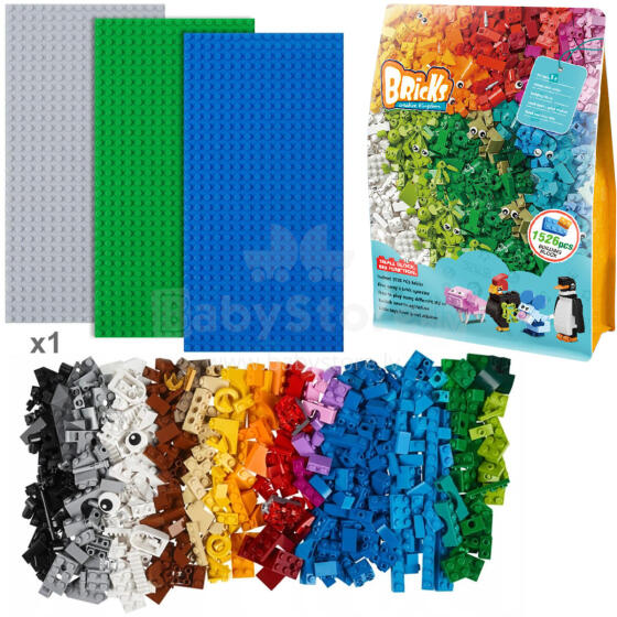 I-Toys Bricks Art.A-1677  Конструктор 1526 шт.+основание
