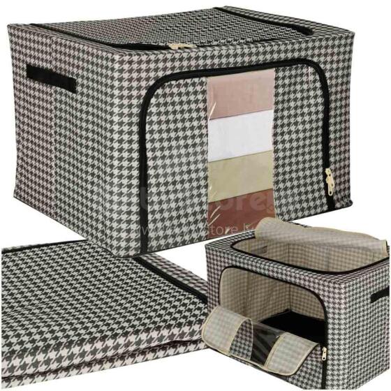 Ikonka Art.KX3389_1 Gultas veļas organizators skapim balts melns 66L
