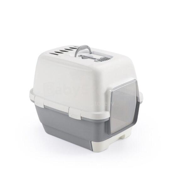Cat toilet closed Cathy Clever &amp;amp; Smart 58x45x48cm white/grey