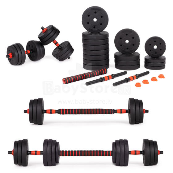 Movepro Art.212436 regulējamu hanteļu un stieņa komplekts 2x20 kg (kopā 40 kg)