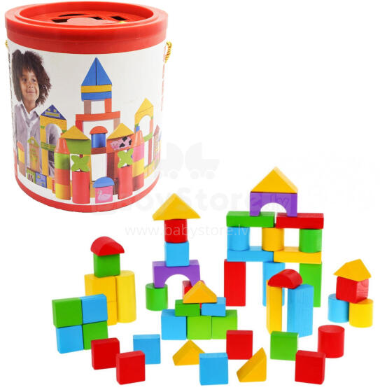 KLOCKI DREWNIANE 52 ELEMENTY