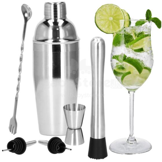 KI0013 BARTENDER SET FOR DRINKS SHAKER 550 ML, 6 ELEMENTS.