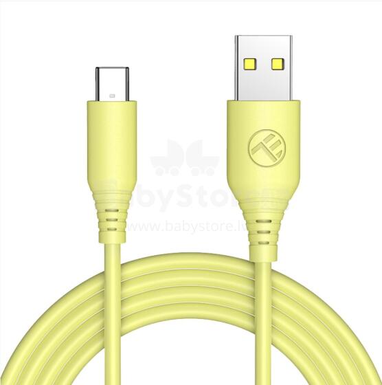 Tellur Silicone USB to Type-C Cable 3A 1m Yellow