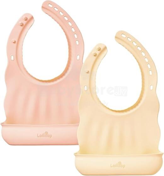 Lollipop Silicone Bib Art.CABU-BIB01ZZPY01 Buttermilk/Misty Rose