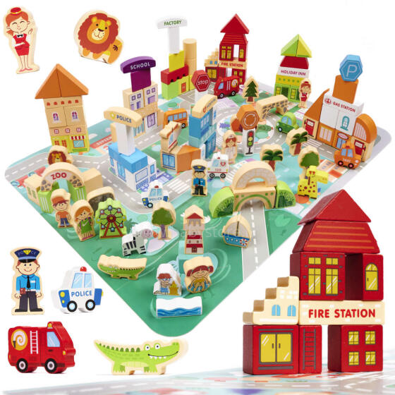 Ikonka Wooden Blocks Art.KX6198