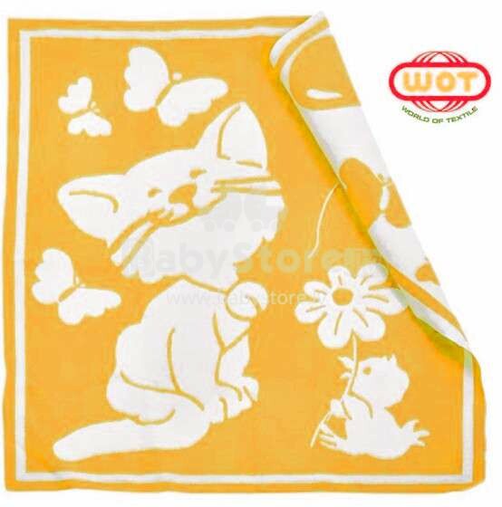 WOT ADXS Art.002 / 1095 „Orange Cat“ Aukštos kokybės vaikiška medvilninė antklodė (antklodė) 100x118 cm