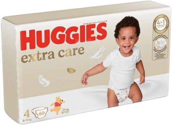 Huggies Art.163333 Extra Care (4) подгузники (8-14 кг), 60 шт./упак.