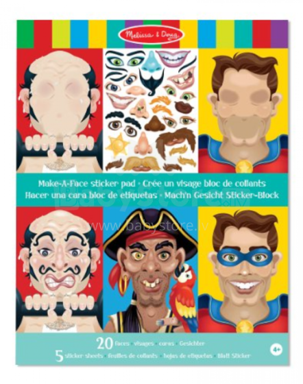 Melissa&Doug Crazy Face Art.14237 līmējamo uzlīmju komplekts