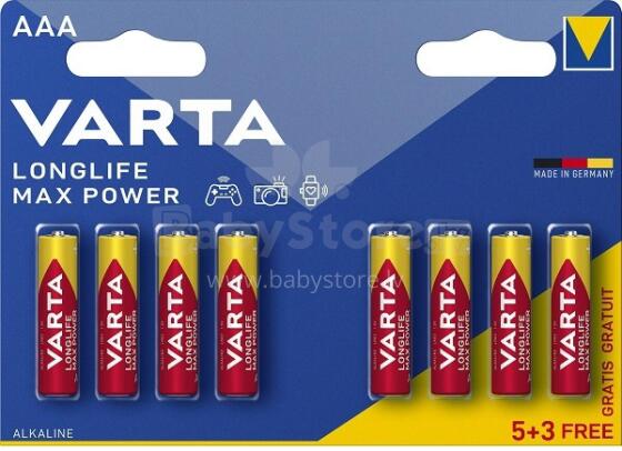 Varta Longlife Max Power Alkaline LR03  AAA  patareid, 8 tk