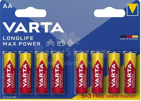 Varta Longlife Max Power Alkaline LR06 AA patareid, 8 tk