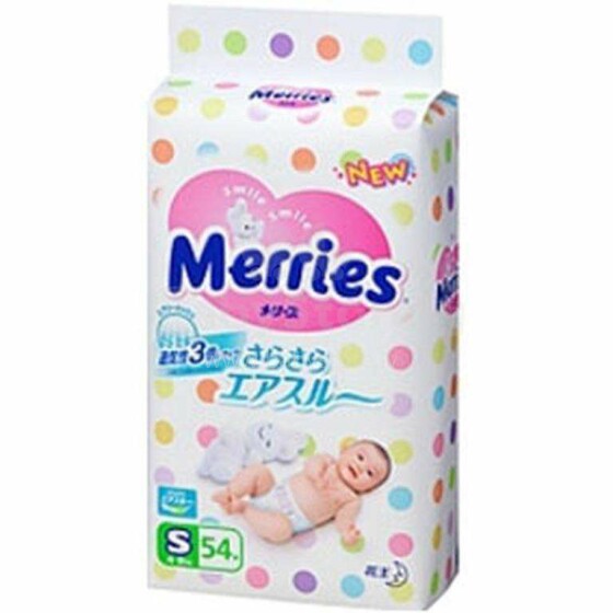Подгузники Merries (Мерриес)  54 шт. для новорожденных - экологические подгузники