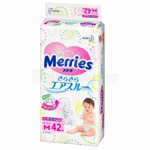 Подгузники Merries (Мерриес) 42 шт. для новорожденных - экологические подгузники