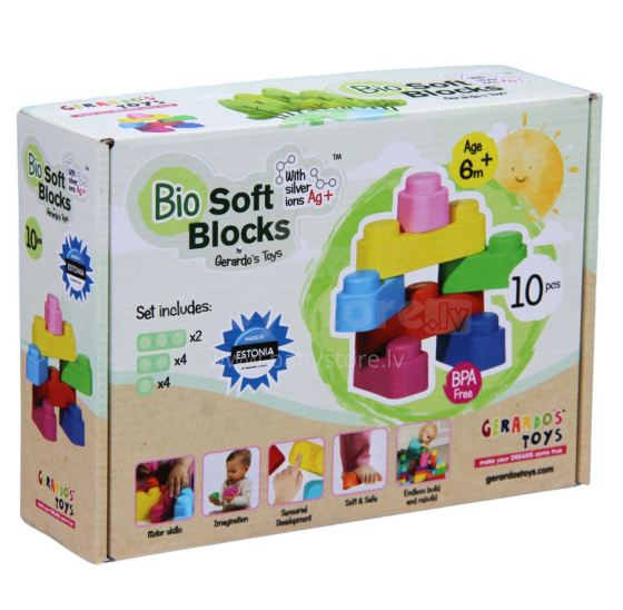Gerardo's Toys Art.GT3108 Set of soft cubes, 10 pcs.