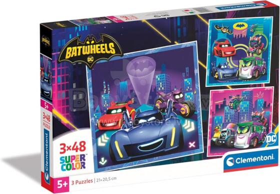 Clementoni puslekomplekt Batwheels 3 x 48 tk