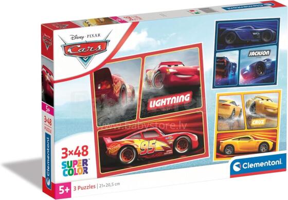 Clementoni puslekomplekt Cars 3 x 48 tk