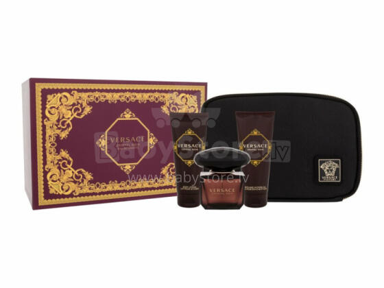 Komplekts Versace Crystal Noir Edt 90 ml + Shower Gel 100 ml + Body Lotion 100 ml + Cosmetic Bag