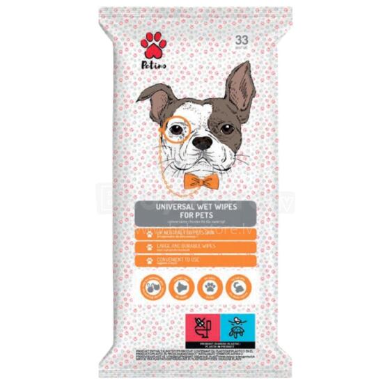 Universal wet wipes for pets 33 pcs.