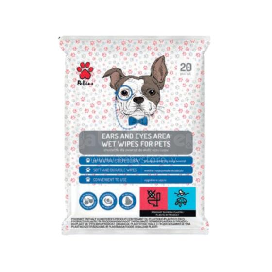 Ear and eye area wet wipes for pets 20 pcs.