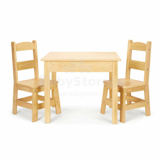 Melissa&Dough Wooden Art.12427  Komplekt puidust laud ja toolid