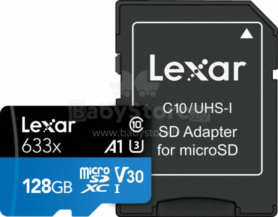 Карта Lexar 633x MicroSDXC 128 ГБ Class 10 UHS-I / U3 A1 V30 (LSDMI128BB633A)