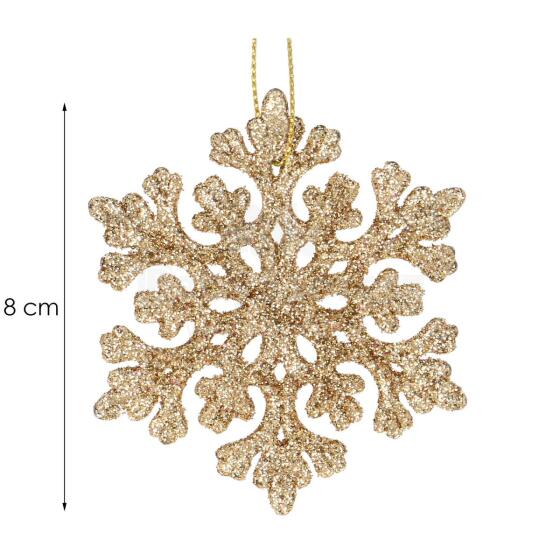 CA0718 CHRISTMAS ORNAMENT "SNOWFLAKE" 6 CM 8 PCS.