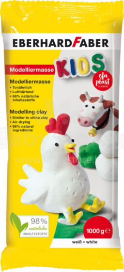 Veidošanas masa EberhardFaber Kids 1kg, balta