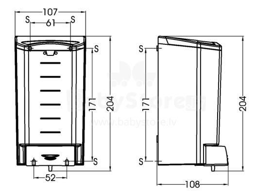MEDICLINICS DJ0010F Soap Dispenser, Abs, White, 1,1 L