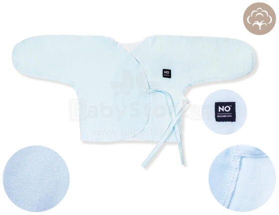 La Bebe™ NO Baby Shirt  Art.222643 Blue Детская хлопковая распашонка