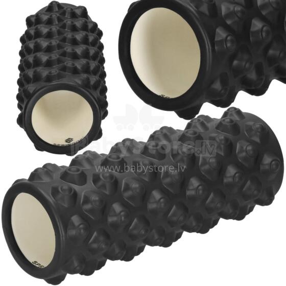 Massage Roller with Protrusions Springos FR0023 33x10.5 cm Foam Roller, Black