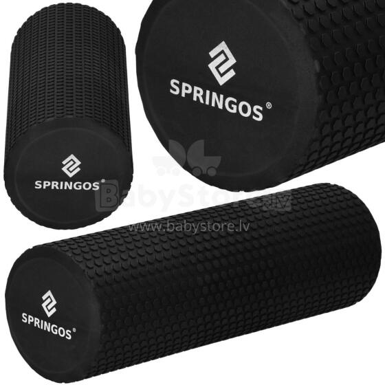 Massage and Muscle Recovery Foam Roller Springos FR0024 45x15 cm, Black