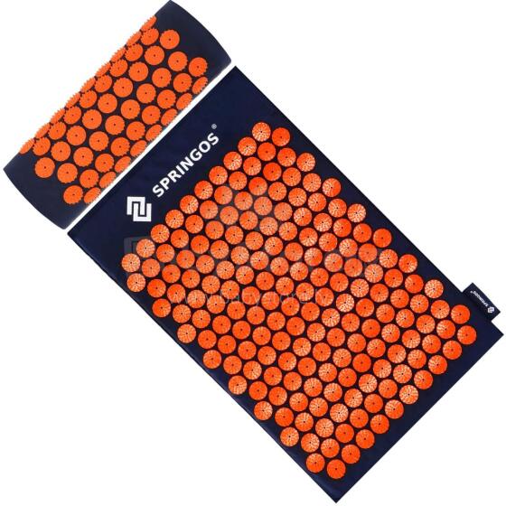 Acupressure mat with spikes Springos FA0155 65x41 cm with a pillow, relaxation massager