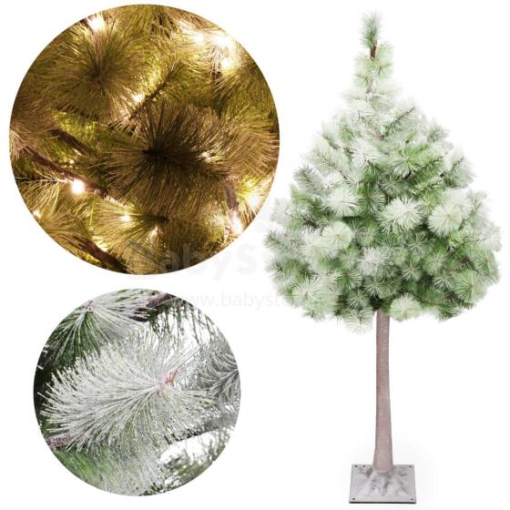 Artificial Christmas tree with lighting on a trunk Springos CL0860, 128 LED, 150 cm, snow-covered