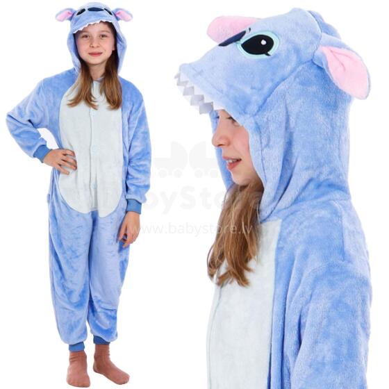 Bērnu kigurumi pidžama Stitch, viengabala kombinezons Springos HA5065, izmērs 120-130 cm