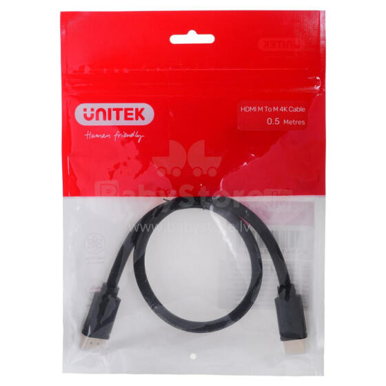КАБЕЛЬ HDMI UNITEK 2.0 M/M 4K 60HZ, 0,5M, Y-C185M