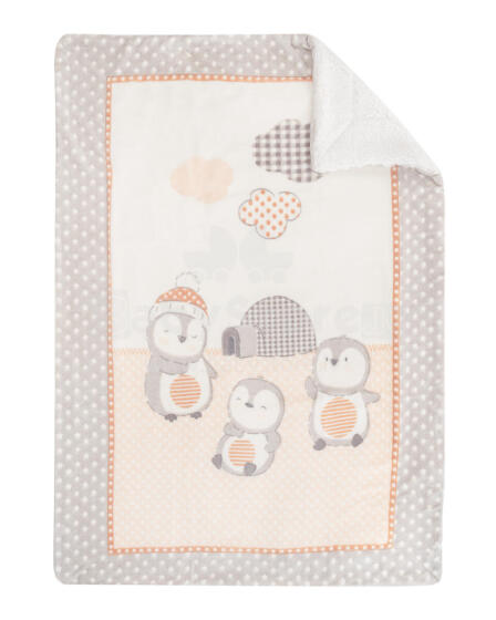 Super soft + sherpa blanket 80/110 Pingui Family Beige