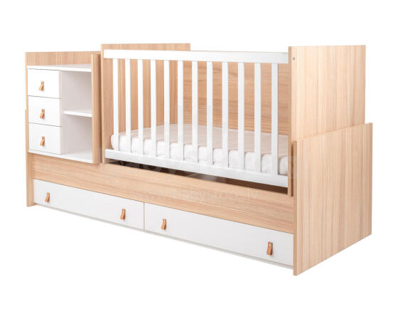 Chipboard multifunctional baby cot Lorena Wood