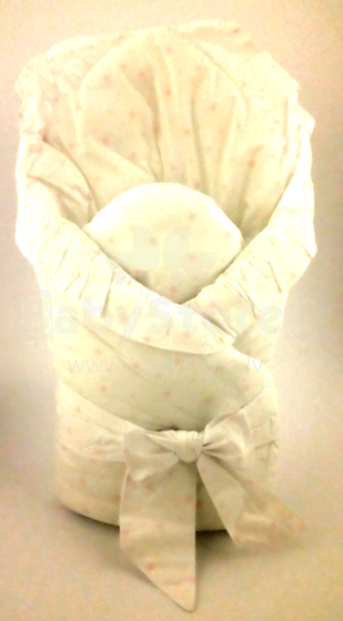 MimiNu Art. 22460 White&Pink Stars Хлопковый конвертик одеялко для выписки (для новорождённого) 80х80 см
