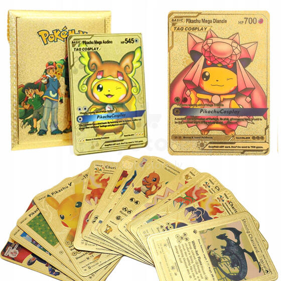 KARTY POKEMON ZŁOTE 10 SZTUK *ZAM*